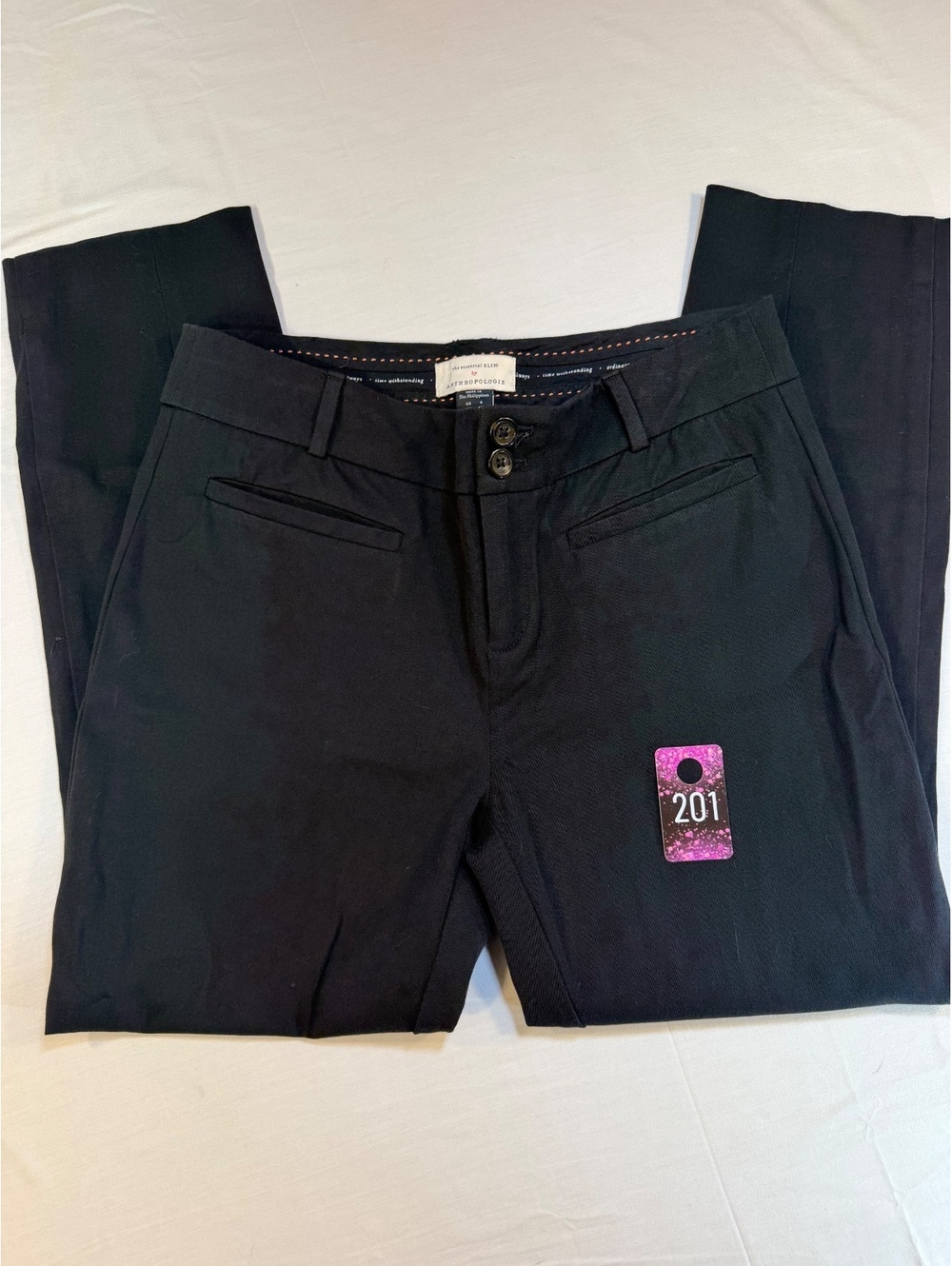 Anthropologie The Essential Slim Black Slim Pants Size 6